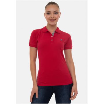 Tricou polo din bumbac cu logo brodat pe piept