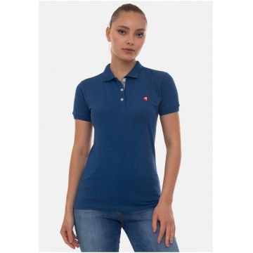 Tricou polo din bumbac cu logo brodat pe piept