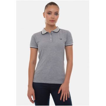 Tricou polo din bumbac cu logo brodat pe piept