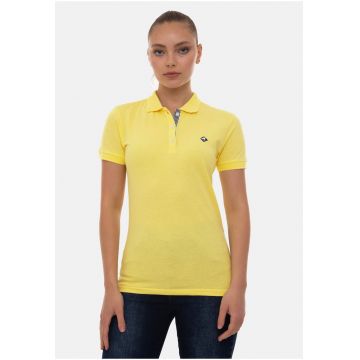 Tricou polo din bumbac cu logo brodat pe piept