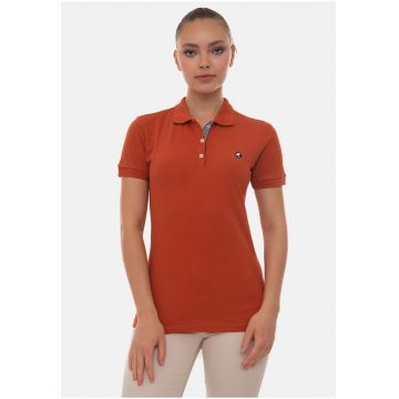 Tricou polo din bumbac cu logo brodat pe piept