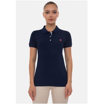 Tricou polo din bumbac cu logo brodat pe piept