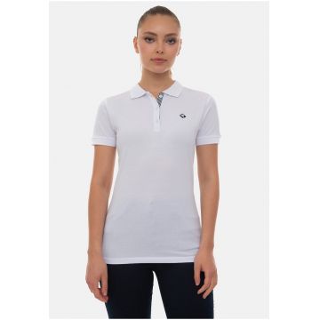 Tricou polo din bumbac cu logo brodat pe piept