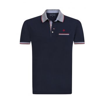 Tricou polo din material pique cu logo discret