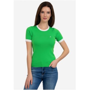 Tricou slim fit cu model in doua tonuri