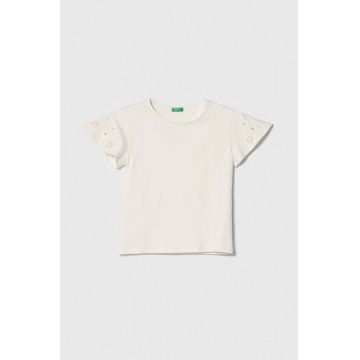 United Colors of Benetton tricou copii culoarea bej