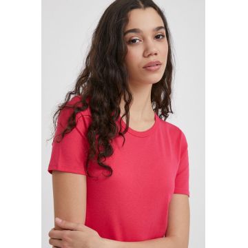 United Colors of Benetton tricou din bumbac femei, culoarea roz