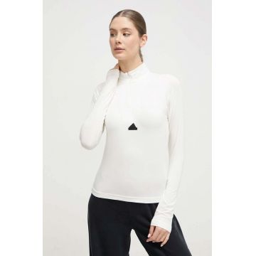 adidas longsleeve femei, culoarea bej, cu turtleneck IS3032