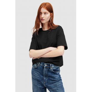 AllSaints tricou din bumbac PIPPA femei, culoarea negru