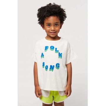 Bobo Choses tricou de bumbac pentru copii culoarea alb, cu imprimeu