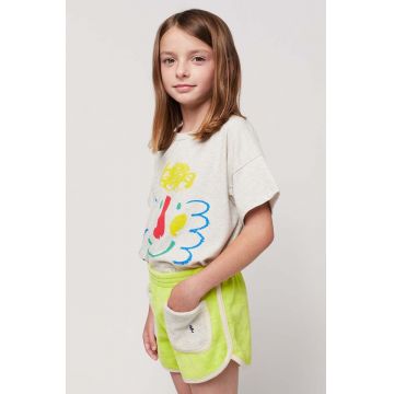 Bobo Choses tricou de bumbac pentru copii culoarea gri, cu imprimeu