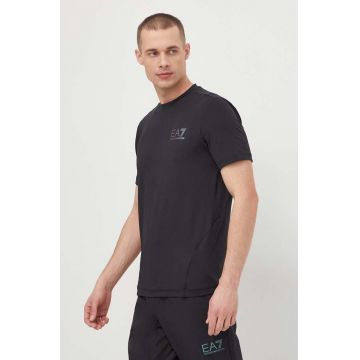 EA7 Emporio Armani tricou barbati, culoarea negru, cu imprimeu