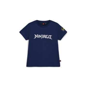 Lego tricou de bumbac pentru copii culoarea albastru marin, cu imprimeu