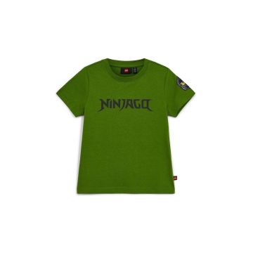 Lego tricou de bumbac pentru copii culoarea verde, cu imprimeu