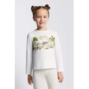 Mayoral longsleeve din bumbac pentru copii culoarea bej