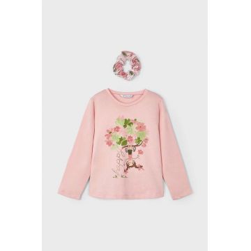 Mayoral longsleeve din bumbac pentru copii culoarea roz