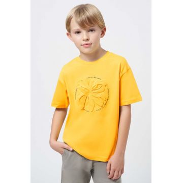 Mayoral tricou de bumbac pentru copii culoarea galben, cu imprimeu