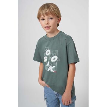 Mayoral tricou de bumbac pentru copii culoarea verde, cu imprimeu