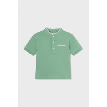 Mayoral tricou polo pentru copii culoarea verde, neted