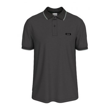 Tricou polo slim fit din material pique