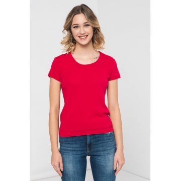 Tricou tricotat cu garnituri striate