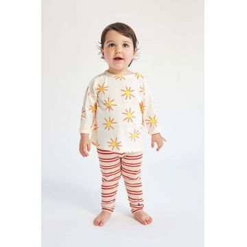 Bobo Choses longsleeve din bumbac pentru bebeluși culoarea bej, modelator