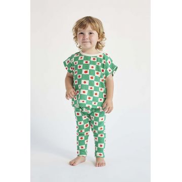 Bobo Choses tricou din bumbac pentru bebelusi culoarea verde, modelator