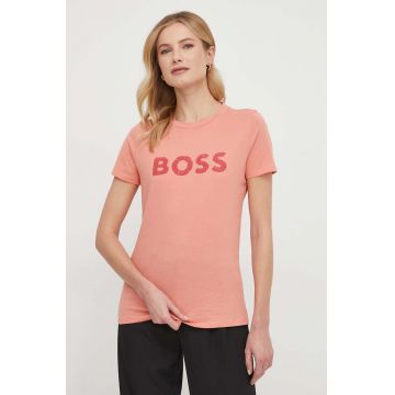 BOSS Orange tricou din bumbac femei, culoarea roșu 50501139