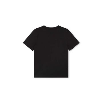 BOSS tricou de bumbac pentru copii culoarea negru, cu imprimeu