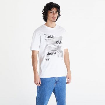 Tricou Calvin Klein Jeans Diffused Logo Short Sleeve Tee Bright White