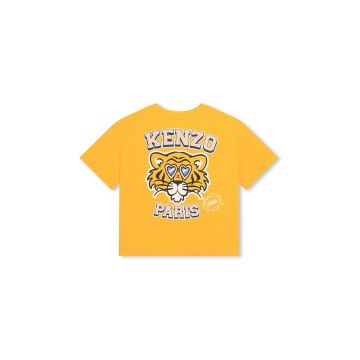 Kenzo Kids tricou de bumbac pentru copii culoarea galben