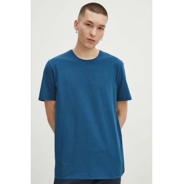 Medicine tricou din bumbac barbati, culoarea verde, neted