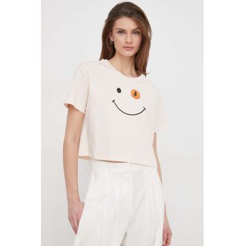 Save The Duck tricou din bumbac femei, culoarea roz