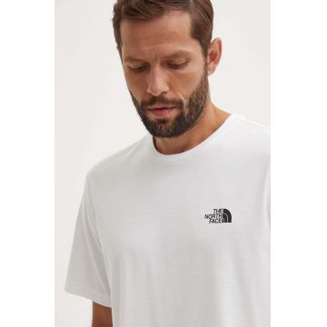 The North Face tricou M S/S Simple Dome Tee bărbați, culoarea alb, cu imprimeu, NF0A87NGFN41