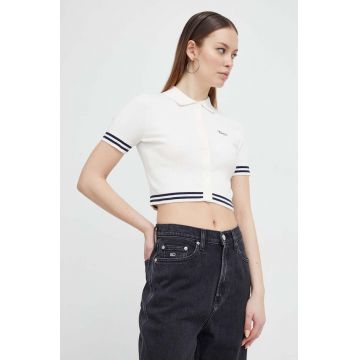 Tommy Jeans tricou femei, culoarea bej DW0DW17761