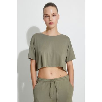 Tricou crop din amestec de modal