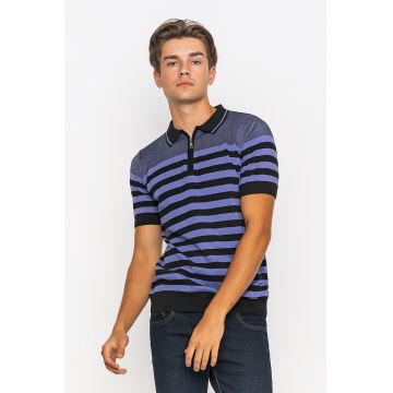 Tricou polo cu model cu dungi