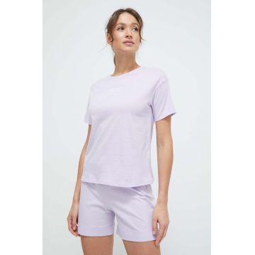 United Colors of Benetton tricou lounge din bumbac culoarea violet