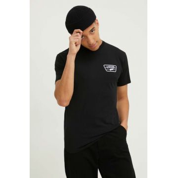 Vans tricou din bumbac barbati, culoarea negru, cu imprimeu