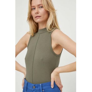 G-Star Raw top femei, culoarea verde, cu turtleneck