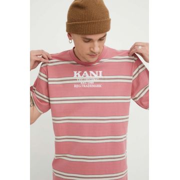 Karl Kani tricou din bumbac barbati, culoarea roz, modelator