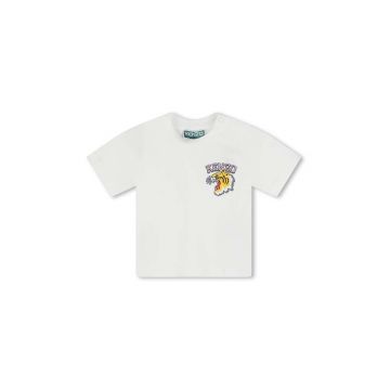 Kenzo Kids tricou de bumbac pentru copii culoarea alb