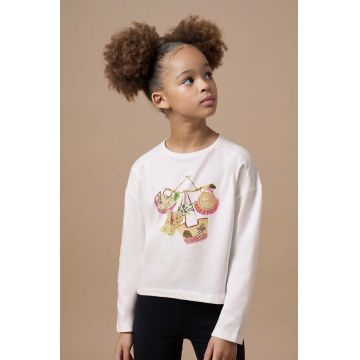 Mayoral longsleeve din bumbac pentru copii culoarea bej