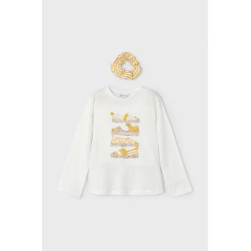 Mayoral longsleeve din bumbac pentru copii culoarea bej