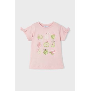 Mayoral tricou de bumbac pentru copii culoarea roz