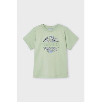 Mayoral tricou de bumbac pentru copii culoarea verde, cu imprimeu