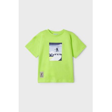 Mayoral tricou de bumbac pentru copii culoarea verde, cu imprimeu