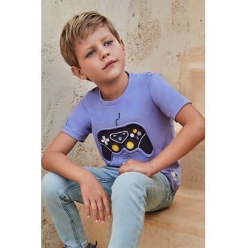 Mayoral tricou de bumbac pentru copii culoarea violet, cu imprimeu