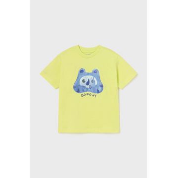 Mayoral tricou din bumbac pentru bebelusi culoarea verde, cu imprimeu