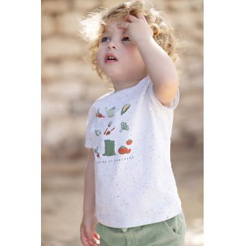 Tartine et Chocolat tricou bebe culoarea alb, cu imprimeu